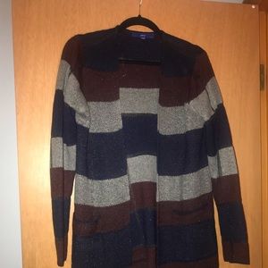 Long multi colored cardigan